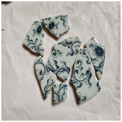 100g DIY nepravilne mozaik pločice Plavo-bijeli porculanski mozaik kamen slagalica za umjetnost izrade mozaika