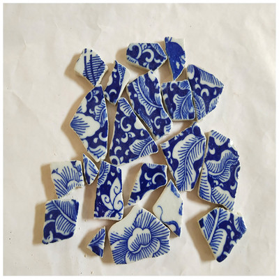 100g DIY nepravilne mozaik pločice Plavo-bijeli porculanski mozaik kamen slagalica za umjetnost izrade mozaika