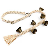 Durų skambučiai šunims, mokomieji durų skambučiai šuniukams, reguliuojami kabantys šunų durų skambučiai, medvilninėmis virvėmis austi durų skambučiai