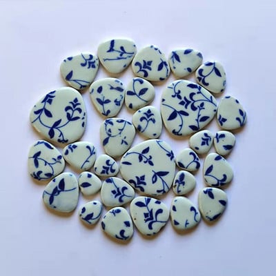 85g/3oz Polygon Porcelain Mosaic Tiles DIY Craft Ceramic Tile Oval Ovoid Shape Mosaic Making Materials 4 Sizes Mix Pure Color