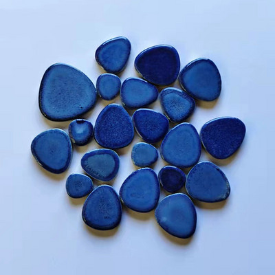 85g/3oz Polygon Porcelain Mosaic Tiles DIY Craft Ceramic Tile Oval Ovoid Shape Mosaic Making Materials 4 Sizes Mix Pure Color
