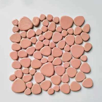 85g/3oz Polygon Porcelain Mosaic Tiles DIY Craft Ceramic Tile Oval Ovoid Shape Mosaic Making Materials 4 Sizes Mix Pure Color
