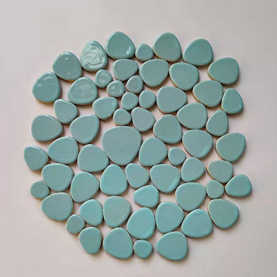 85g/3oz Polygon Porcelain Mosaic Tiles DIY Craft Ceramic Tile Oval Ovoid Shape Mosaic Making Materials 4 Sizes Mix Pure Color