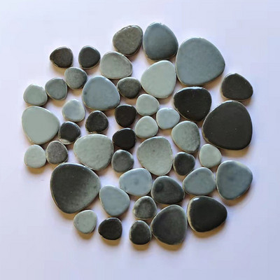 85g/3oz Polygon Porcelain Mosaic Tiles DIY Craft Ceramic Tile Oval Ovoid Shape Mosaic Making Materials 4 Sizes Mix Pure Color