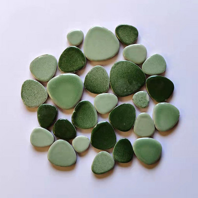 85g/3oz Polygon Porcelain Mosaic Tiles DIY Craft Ceramic Tile Oval Ovoid Shape Mosaic Making Materials 4 Sizes Mix Pure Color