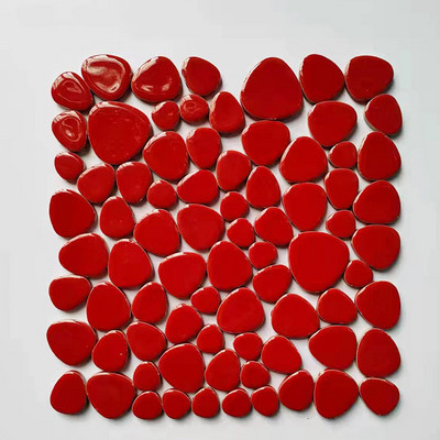 85g/3oz Polygon Porcelain Mosaic Tiles DIY Craft Ceramic Tile Oval Ovoid Shape Mosaic Making Materials 4 Sizes Mix Pure Color