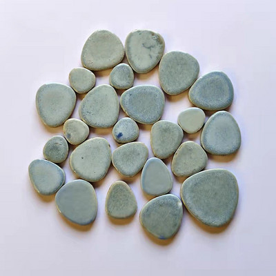 85g/3oz Polygon Porcelain Mosaic Tiles DIY Craft Ceramic Tile Oval Ovoid Shape Mosaic Making Materials 4 Sizes Mix Pure Color