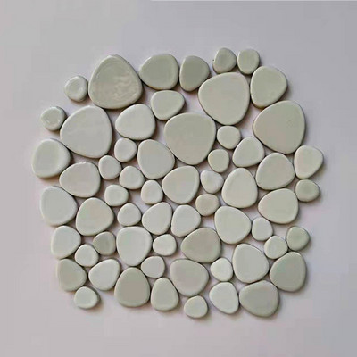 85g/3oz Polygon Porcelain Mosaic Tiles DIY Craft Ceramic Tile Oval Ovoid Shape Mosaic Making Materials 4 Sizes Mix Pure Color