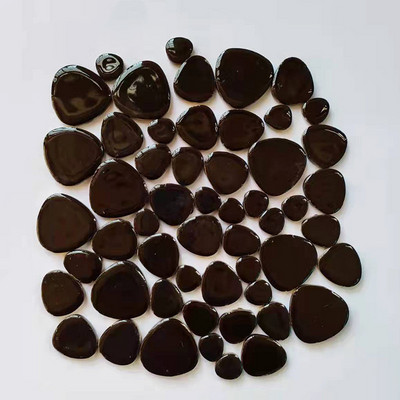 85g/3oz Polygon Porcelain Mosaic Tiles DIY Craft Ceramic Tile Oval Ovoid Shape Mosaic Making Materials 4 Sizes Mix Pure Color