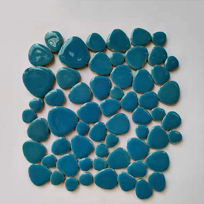 85g/3oz Polygon Porcelain Mosaic Tiles DIY Craft Ceramic Tile Oval Ovoid Shape Mosaic Making Materials 4 Sizes Mix Pure Color