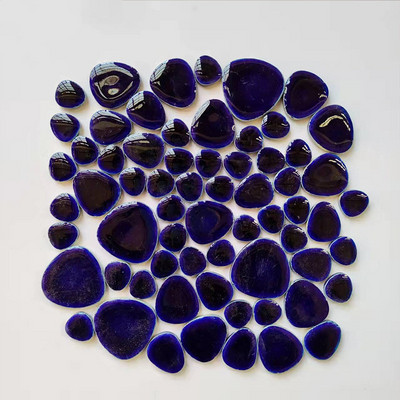 85g/3oz Polygon Porcelain Mosaic Tiles DIY Craft Ceramic Tile Oval Ovoid Shape Mosaic Making Materials 4 Sizes Mix Pure Color
