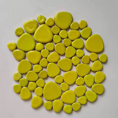 85g/3oz Polygon Porcelain Mosaic Tiles DIY Craft Ceramic Tile Oval Ovoid Shape Mosaic Making Materials 4 Sizes Mix Pure Color