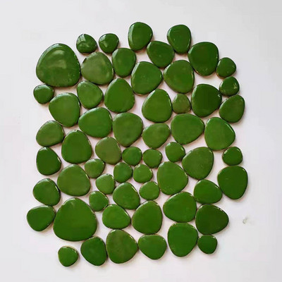 85g/3oz Polygon Porcelain Mosaic Tiles DIY Craft Ceramic Tile Oval Ovoid Shape Mosaic Making Materials 4 Sizes Mix Pure Color