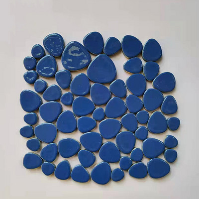 85g/3oz Polygon Porcelain Mosaic Tiles DIY Craft Ceramic Tile Oval Ovoid Shape Mosaic Making Materials 4 Sizes Mix Pure Color
