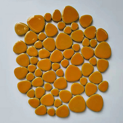 85g/3oz Polygon Porcelain Mosaic Tiles DIY Craft Ceramic Tile Oval Ovoid Shape Mosaic Making Materials 4 Sizes Mix Pure Color