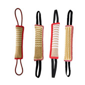 Patvarios šunų dresūros vilkimo žaislų įkandimo pagalvė su 2 rankenomis.