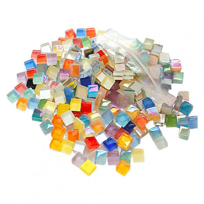 450Gb 1cm Juvelierizstrādājumu izgatavošana Mozaīkas ielāpi DIY Craft Sveču lampa Stikla Vāze Stikla Plāksteri Stikla gabali Mini ar rokām darinātas mozaīkas flīzes