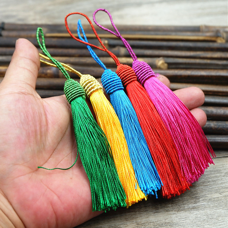 2 vnt. / siunta 9 cm Siūlai Kutai Dekoratyviniai šilko kutai, papuošalai „pasidaryk pats“ kutų siuvimo audiniai Priedai Kraštelių apdaila kutų pakabukui