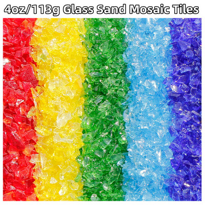 4oz/113g Colorful Glass Sand Mosaic Tiles Glass Fragment Mosaic Making Tile DIY Crafts Materials Fillers of Fish Tank Bottom