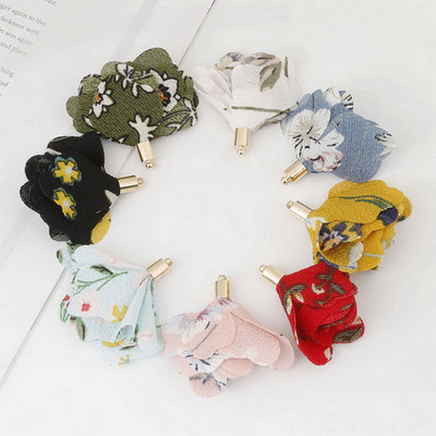 Modes 10 gab. Stila un krāsu kombinācija Šifona fribric, ziedu šarms ar bārkstīm pušķis auduma dekorēšanai, kulonu vintage pušķi