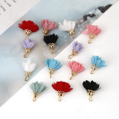 Modes 10 gab. Stila un krāsu kombinācija Šifona fribric, ziedu šarms ar bārkstīm pušķis auduma dekorēšanai, kulonu vintage pušķi