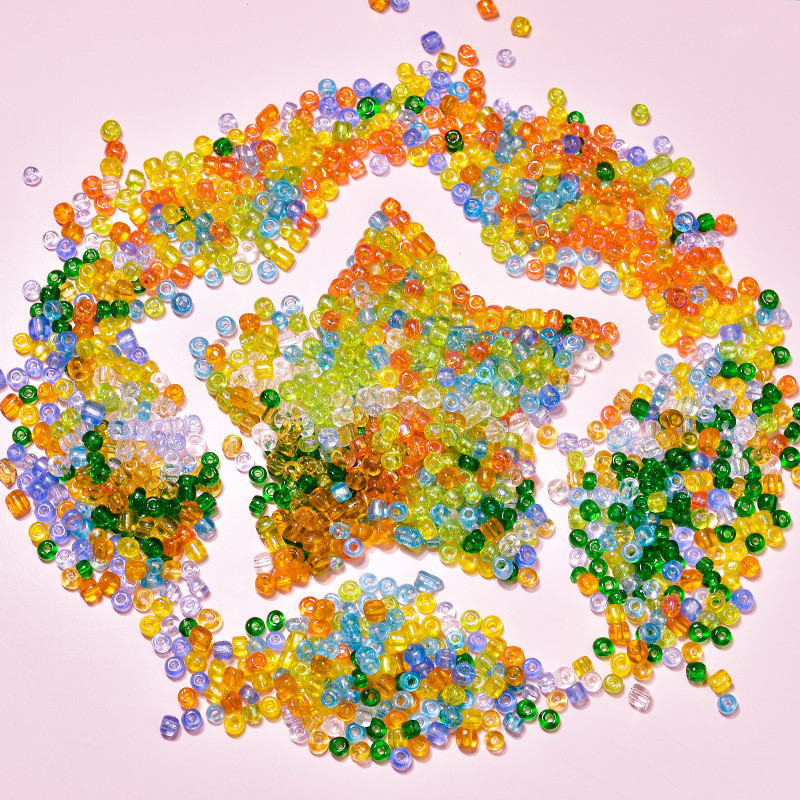 10 g Stiklinės kelių spalvų mini karoliukai mozaikinės plytelės vaikams „pasidaryk pats“ mozaikinių amatų kūrimui