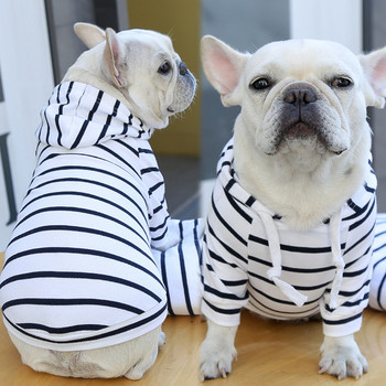 Νέα Ανοιξιάτικα Ρούχα Σκύλων Ρίγα Βαμβακερά Pet Dogs T-shirt για κουτάβια μικρομεσαία σκυλιά που πλέκουν γαλλικό μπουλντόγκ Yorkshire Ropa Perro