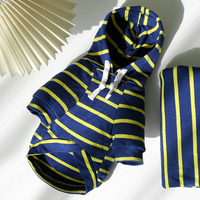 Jauns pavasara suņu apģērbs Svītras Kokvilnas Mājdzīvnieku suņu T-krekls kucēnam Maziem Vidējiem Suņiem Adīšana Franču buldogs Jorkšīras Ropa Perro