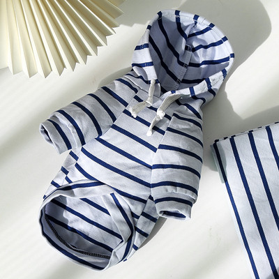 Jauns pavasara suņu apģērbs Svītras Kokvilnas Mājdzīvnieku suņu T-krekls kucēnam Maziem Vidējiem Suņiem Adīšana Franču buldogs Jorkšīras Ropa Perro