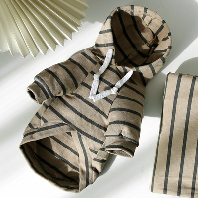 Jauns pavasara suņu apģērbs Svītras Kokvilnas Mājdzīvnieku suņu T-krekls kucēnam Maziem Vidējiem Suņiem Adīšana Franču buldogs Jorkšīras Ropa Perro