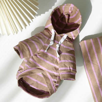 Jauns pavasara suņu apģērbs Svītras Kokvilnas Mājdzīvnieku suņu T-krekls kucēnam Maziem Vidējiem Suņiem Adīšana Franču buldogs Jorkšīras Ropa Perro