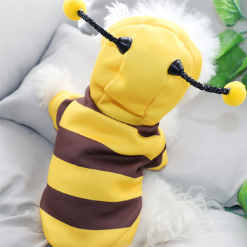 Pet Bee Turned Into a Bichon Пуловери Кученце Топли зимни раирани дрехи за кучета Теди Пуловер Продукти за домашни любимци XS-XL