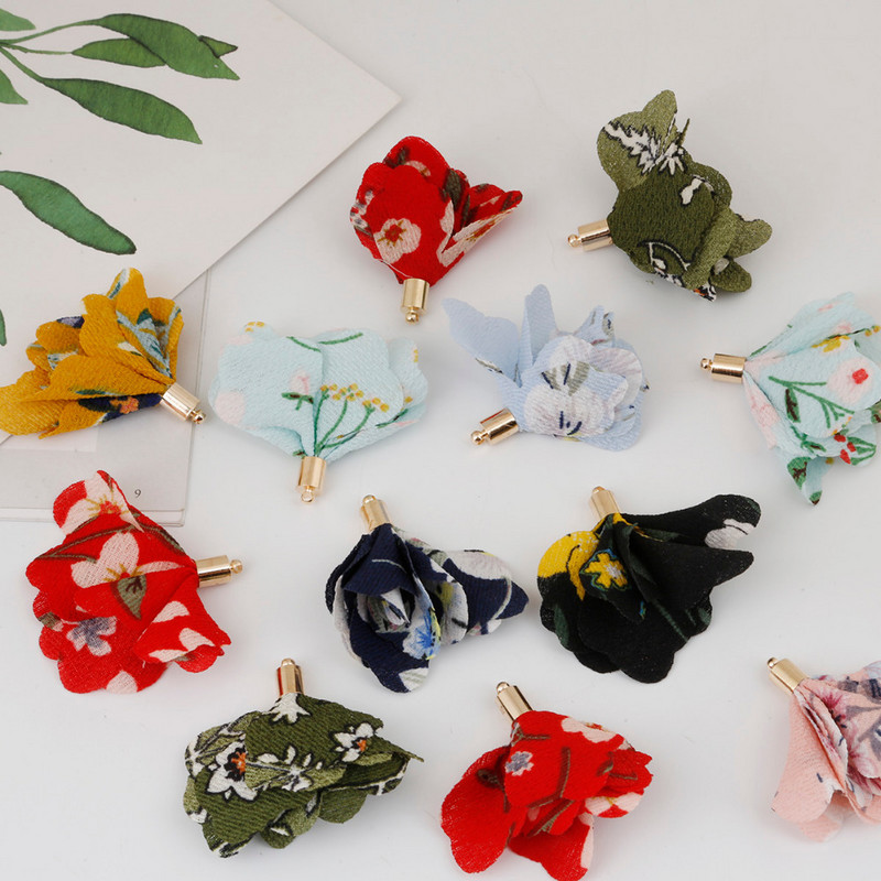 Izvēles 8 stilu jauktu krāsu šarms ziedu pušķu piekaramie aksesuāri auskariem/atslēgu piekariņam/telefonam/aizkaram/gramenta dekorēšanai