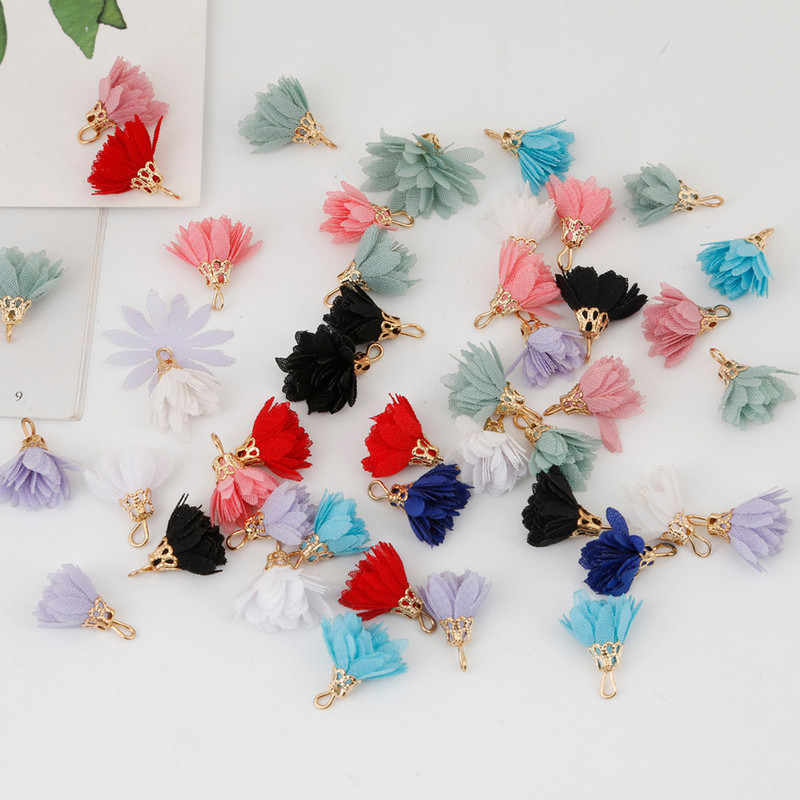 Izvēles 8 stilu jauktu krāsu šarms ziedu pušķu piekaramie aksesuāri auskariem/atslēgu piekariņam/telefonam/aizkaram/gramenta dekorēšanai