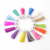 10 gab. 6 cm pušķis vintage ādas pušķi Bārkstis čalojumam Makrame DIY rotaslietas atslēgu piekariņš Mobilā telefona siksniņas kulons