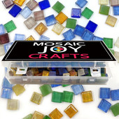 100 g válogatott 10 színű négyzet alakú színes festett üvegmozaik átlátszó csempe barkács kézműves kellékek mozaik nagykereskedelmi ömlesztett hobbi