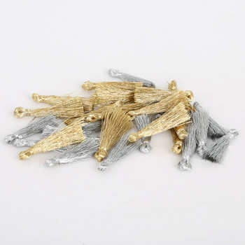 Φούντα με μεταλλική κλωστή 25mm 10/τσάντα Charm Silk Jewelry Making DIY Key Chain κολιέ Σκουλαρίκια Craft Supplies Mixed Color