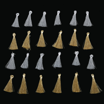 Φούντα με μεταλλική κλωστή 25mm 10/τσάντα Charm Silk Jewelry Making DIY Key Chain κολιέ Σκουλαρίκια Craft Supplies Mixed Color