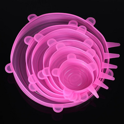 6gab Silikona svaigi saglabājošs vāks pārtikas blīvējuma vāks atkārtoti lietojams zarnu pārsegs ledusskapis ar mikroviļņu krāsni noslēgtu plēvi virtuves piederums