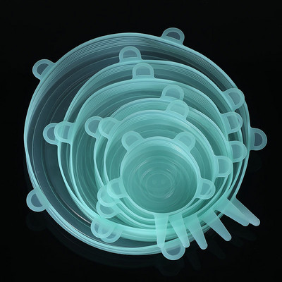 6gab Silikona svaigi saglabājošs vāks pārtikas blīvējuma vāks atkārtoti lietojams zarnu pārsegs ledusskapis ar mikroviļņu krāsni noslēgtu plēvi virtuves piederums