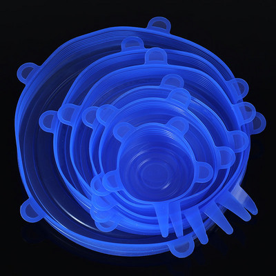 6gab Silikona svaigi saglabājošs vāks pārtikas blīvējuma vāks atkārtoti lietojams zarnu pārsegs ledusskapis ar mikroviļņu krāsni noslēgtu plēvi virtuves piederums