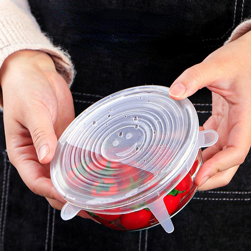 6gab Silikona svaigi saglabājošs vāks pārtikas blīvējuma vāks atkārtoti lietojams zarnu pārsegs ledusskapis ar mikroviļņu krāsni noslēgtu plēvi virtuves piederums