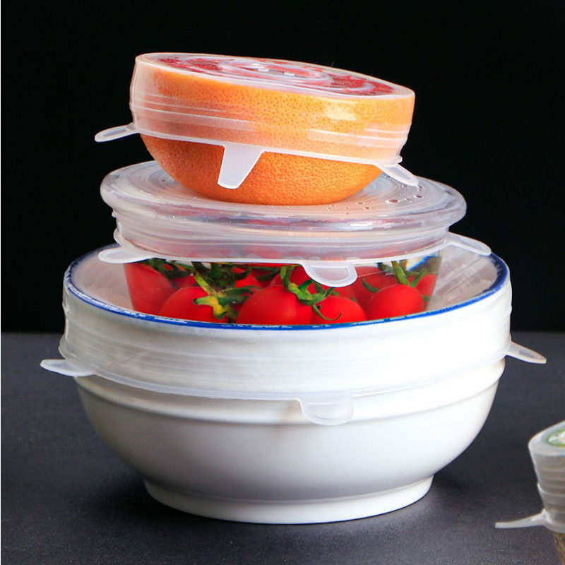 6gab Silikona svaigi saglabājošs vāks pārtikas blīvējuma vāks atkārtoti lietojams zarnu pārsegs ledusskapis ar mikroviļņu krāsni noslēgtu plēvi virtuves piederums