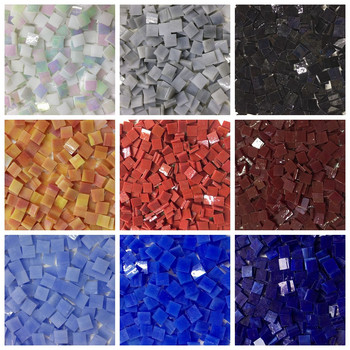 50g Направи си сам Творчески многоцветни мозаечни инкрустирани плочки Стенни ръчно изработени материали Част от стъклена слюда Обикновен колаж Изделия 1 см ZXY9841
