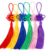 2/5Gb ķīniešu mezglu pušķi zīda bārkstis kulons ķīniešu mezglu pušķi priekš DIY amatniecības aizkari mājas iekaramie rotājumi 22cm