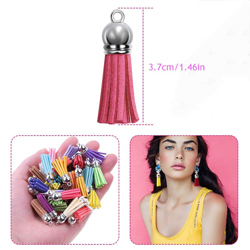 20Gb Krāsu maisījums Ādas zamšādas pušķi priekš DIY atslēgu piekariņi Juvelierizstrādājumi Kaklarota Auskari Ar rokām darināti pušķis bārkstis