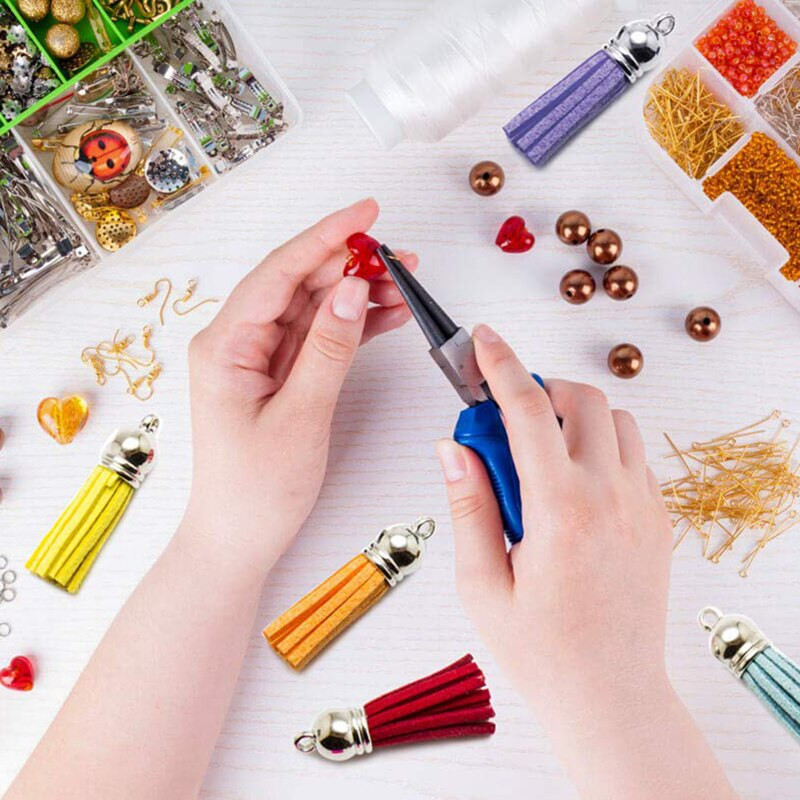 20Gb Krāsu maisījums Ādas zamšādas pušķi priekš DIY atslēgu piekariņi Juvelierizstrādājumi Kaklarota Auskari Ar rokām darināti pušķis bārkstis