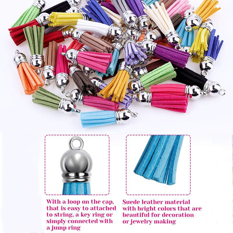 20Gb Krāsu maisījums Ādas zamšādas pušķi priekš DIY atslēgu piekariņi Juvelierizstrādājumi Kaklarota Auskari Ar rokām darināti pušķis bārkstis