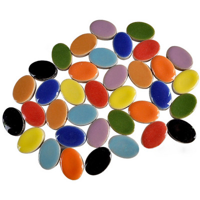 60 de bucăți Mozaic Artizanat Centura Mozaic Mozaic Mozaic Porțelan Placi de mozaic Bijuterii Cercei Micro Ceramic Oval Ultrasubțire Ceramic