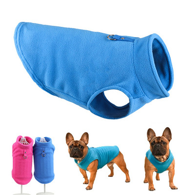 Winter Puppy Vest Dog Sweater Warm Fleece Pullover Dog Jacket with O-Ring Dogs Hoodies Pet Clothes for Small Dogs Boy or Girl